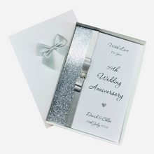 Load image into Gallery viewer, 59th Wedding Anniversary Card - Charity 59 Year Fifty Ninth Anniversary - 18 Colour Coice - Luxury Bow