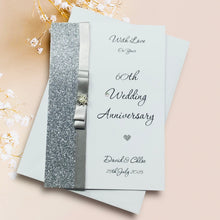 Load image into Gallery viewer, 60th Wedding Anniversary Card - Diamond 60 Year Sixtieth Anniversary - 18 Colour Coice - Luxury Bow