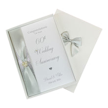 Load image into Gallery viewer, 60th Wedding Anniversary Card - Diamond 60 Year Sixtieth Anniversary Luxury Greeting Card Personalised