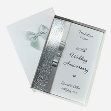 Load image into Gallery viewer, 60th Wedding Anniversary Card - Diamond 60 Year Sixtieth Anniversary - 18 Colour Coice - Luxury Bow