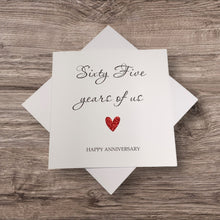 Load image into Gallery viewer, 65th Anniversary Card - Blue Sapphire 65 Years Greeting Card Personalised - Year Of Us