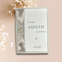 Load image into Gallery viewer, Auntie Wedding Card - Personalised Luxury Linen Greeting Card - WR 1