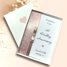 Load image into Gallery viewer, 6th Anniversary Card - Iron 6 Year Sixth Wedding Anniversary - 18 Colour Coice - Luxury Bow