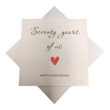 Load image into Gallery viewer, 70th Anniversary Card - Platinum 70 Years Greeting Card Personalised - Year Of Us