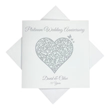 Load image into Gallery viewer, 70th Platinum Wedding Anniversary Personalised Card - 70 Years - Vintage Heart