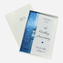 Load image into Gallery viewer, 7th Anniversary Card - Copper 7 Year Seventh Wedding Anniversary - 18 Colour Coice - Luxury Bow