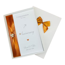 Load image into Gallery viewer, 7th Anniversary Card - Copper 7 Year Seventh Wedding Anniversary Luxury Greeting Card Personalised