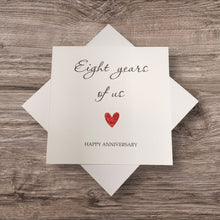 Load image into Gallery viewer, 8th Anniversary Card - Bronze 8 Years Greeting Card Personalised - Year Of Us