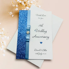Load image into Gallery viewer, 8th Anniversary Card - Bronze 8 Year Eight Wedding Anniversary - 18 Colour Coice - Luxury Bow