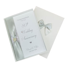 Load image into Gallery viewer, 80th Wedding Anniversary Card - Oak 80 Year Eightieth Anniversary Luxury Greeting Card Personalised