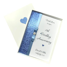 Load image into Gallery viewer, 8th Anniversary Card - Bronze 8 Year Eight Wedding Anniversary - 18 Colour Coice - Luxury Bow
