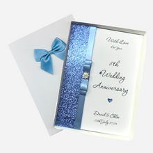 Load image into Gallery viewer, 8th Anniversary Card - Bronze 8 Year Eight Wedding Anniversary - 18 Colour Coice - Luxury Bow
