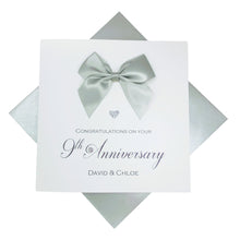 Load image into Gallery viewer, 9th Anniversary Card - Pottery 9 Year Ninth Wedding Anniversary Luxury Greeting Card Personalised -  Regal Bow