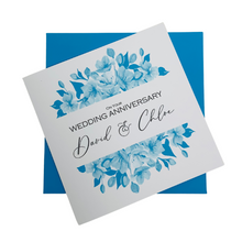 Load image into Gallery viewer, Wedding Anniversary Card - Husband Wife Luxury Greeting Personalised - Tulip