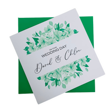 Load image into Gallery viewer, Wedding Day Card - Bride & Groom Luxury Greeting Personalised - Rose