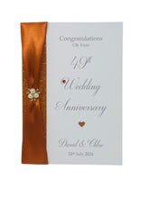 Load image into Gallery viewer, 49th Wedding Anniversary Card - Copper 49 Year Forty Ninth Anniversary Luxury Greeting Personalised