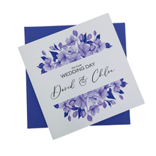 Load image into Gallery viewer, Wedding Day Card - Bride & Groom Luxury Greeting Personalised - Rose