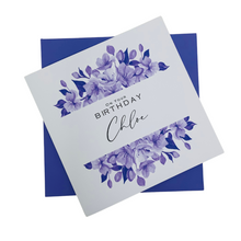 Load image into Gallery viewer, On Your Birthday Card - Personalised Luxury Greeting Card - Peony