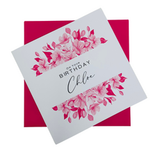 Load image into Gallery viewer, On Your Birthday Card - Personalised Luxury Greeting Card - Peony