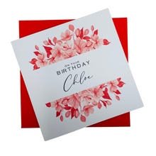 Load image into Gallery viewer, On Your Birthday Card - Personalised Luxury Greeting Card - Peony