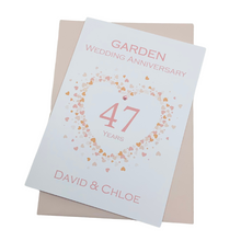Load image into Gallery viewer, 47th Wedding Anniversary Card - Garden 47 Year Forty Seventh Anniversary Luxury Greeting Personalised - Love Heart
