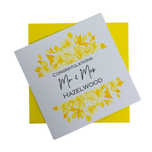 Load image into Gallery viewer, Wedding Day Card - Bride & Groom Luxury Greeting Personalised - Mr & Mrs
