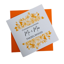 Load image into Gallery viewer, Wedding Day Card - Bride & Groom Luxury Greeting Personalised - Mr & Mrs