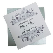 Load image into Gallery viewer, Wedding Day Card - Bride & Groom Luxury Greeting Personalised - Mr & Mrs
