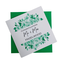 Load image into Gallery viewer, Wedding Day Card - Bride & Groom Luxury Greeting Personalised - Mr & Mrs