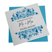 Load image into Gallery viewer, Wedding Day Card - Bride & Groom Luxury Greeting Personalised - Mr & Mrs