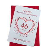 Load image into Gallery viewer, 46th Wedding Anniversary Card - Poetry 46 Year Forty Sixth Anniversary Luxury Greeting Card, Personalised  -