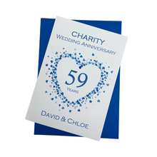 Load image into Gallery viewer, Copy of 59th Wedding Anniversary Card - Charity 59 Year Fifty Ninth Anniversary Luxury Greeting Personalised Gift - Floral Number
