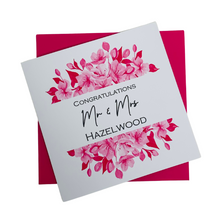 Load image into Gallery viewer, Wedding Day Card - Bride & Groom Luxury Greeting Personalised - Mr & Mrs