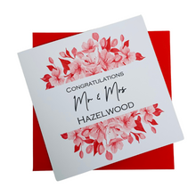 Load image into Gallery viewer, Wedding Day Card - Bride & Groom Luxury Greeting Personalised - Mr & Mrs