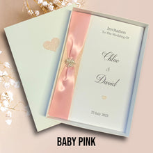Load image into Gallery viewer, Wedding Day Invite Invitation Card - Bride & Groom - Envelope or Gift Box - 20 Colour Choice - Choose Pack Quantity