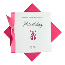 Load image into Gallery viewer, Glitter Ballet Shoes Birthday Card