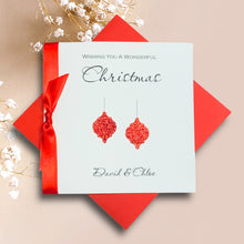Load image into Gallery viewer, Bauble Christmas Card - Luxury Greeting Card Personalised