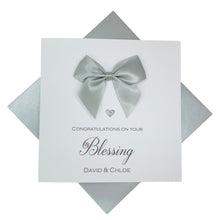 Load image into Gallery viewer, Wedding Blessing Card - Luxury Greeting Card Personalised - Regal Bow