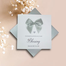 Load image into Gallery viewer, Wedding Blessing Card - Luxury Greeting Card Personalised - Regal Bow