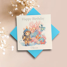Load image into Gallery viewer, Birthday Card - Personalised Greeting Card - Boy Under The Sea
