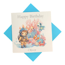 Load image into Gallery viewer, Birthday Card - Personalised Greeting Card - Boy Under The Sea