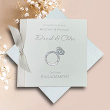 Load image into Gallery viewer, Brother & Fiancée Engagement Card - Luxury Greeting Card Personalised - Engagement Ring Brother & Fiancée