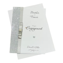 Load image into Gallery viewer, Brother & Fiancée Engagement Card - Luxury Greeting Card Personalised - Colour Choice - LB78