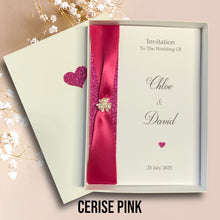 Load image into Gallery viewer, Wedding Day Invite Invitation Card - Bride & Groom - Envelope or Gift Box - 20 Colour Choice - Choose Pack Quantity