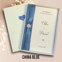 Load image into Gallery viewer, Wedding Day Invite Invitation Card - Bride & Groom - Envelope or Gift Box - 20 Colour Choice - Choose Pack Quantity