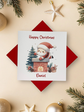 Load image into Gallery viewer, Personalised Christmas Card - Greeting Card Personalised - Chimney Santa