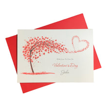 Load image into Gallery viewer, Valentine's Day Personalised Luxury Greeting Card - Sweeping Heart
