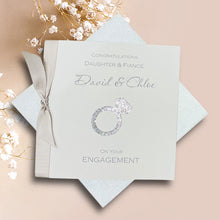 Load image into Gallery viewer, Daughter & Fiancé Engagement Card - Luxury Greeting Card Personalised - Engagement Ring Daughter & Fiancé