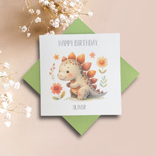 Load image into Gallery viewer, Birthday Card - Personalised Greeting Card - Dinosaur 1