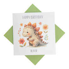 Load image into Gallery viewer, Birthday Card - Personalised Greeting Card - Dinosaur 1